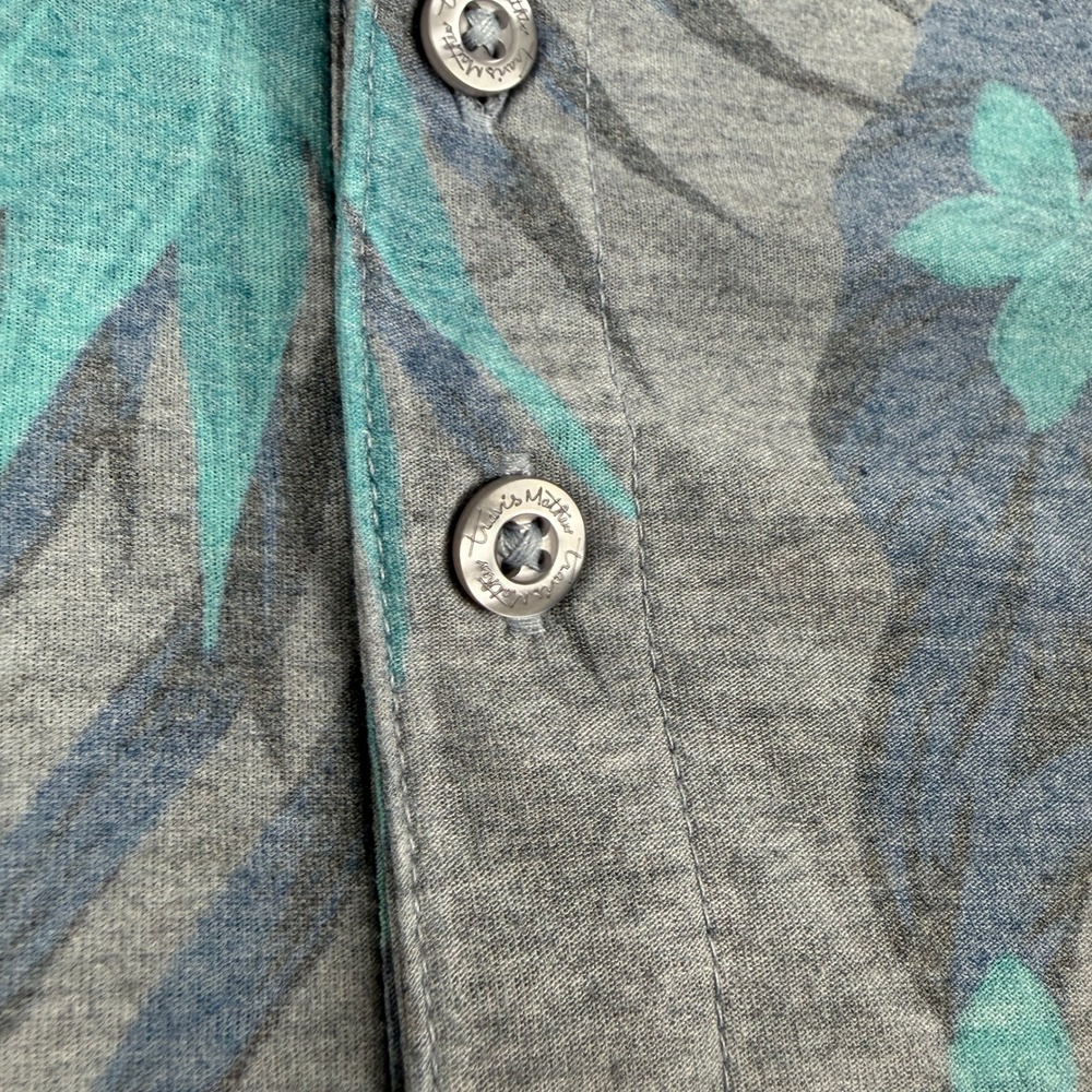 Travis‎ Mathew Polo Shirt Mens L Gray Blue Floral Tropical Golf Short Sleeve USA - Picture 4 of 9